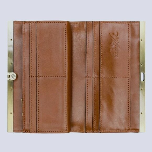 NWT PATRICIA NASH Cauchy Wallet FLORENCE BROWN Tooled Leather Bi-fold Frame RFID - Picture 6 of 7